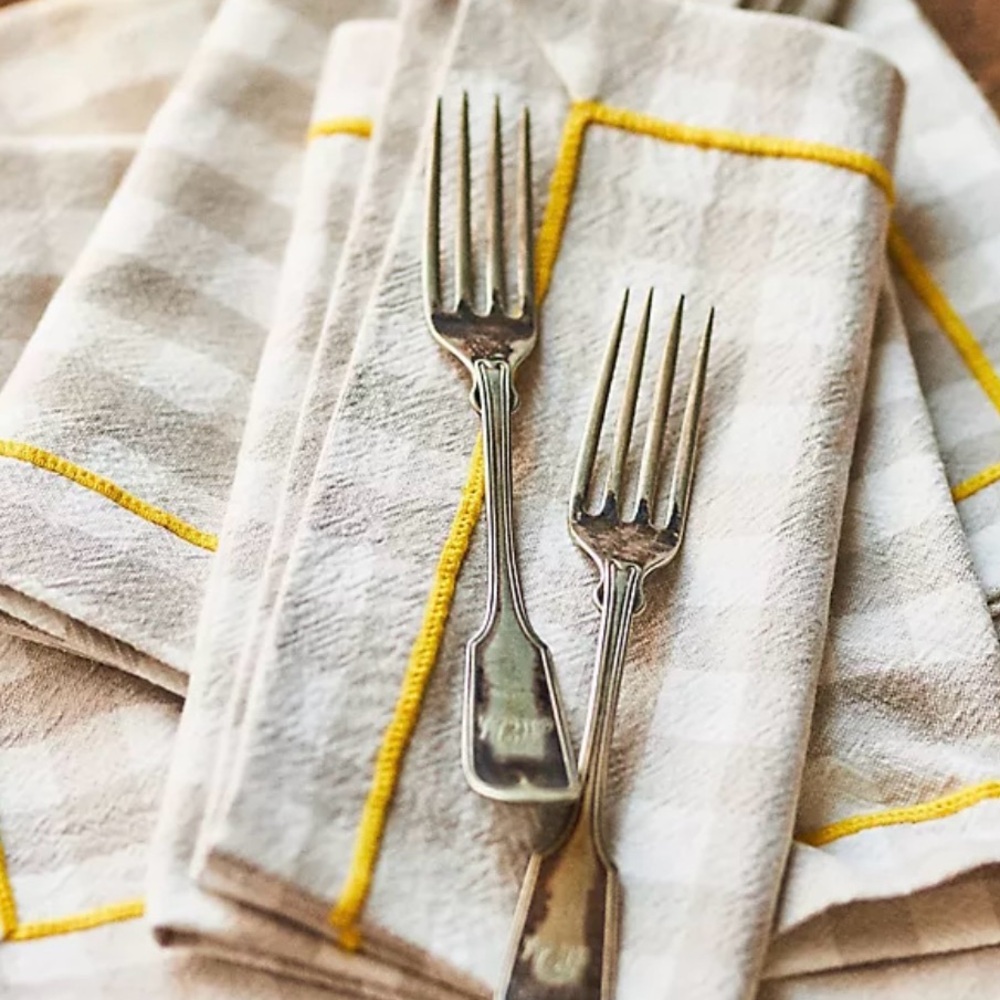 Anthropologie Ginny Gingham Napkins - Set of 4